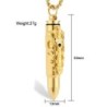 CollarDragon pattern bullet shape pendant with chain  - men / woman - silver/ gold - high quality