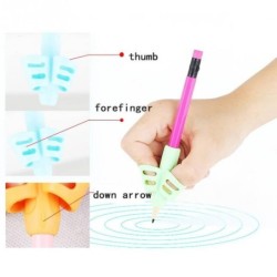 Bolígrafos & lápices?Portalápices/portalápices - empuñadura de ayuda de silicona - corrección de la postura de los dedos - 10...