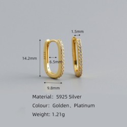 AretesPendientes geométricos de moda - con circonitas - plata de ley 925