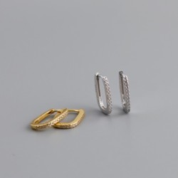 AretesPendientes geométricos de moda - con circonitas - plata de ley 925