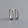 AretesPendientes geométricos de moda - con circonitas - plata de ley 925