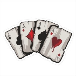 Car vinyl sticker - Aces playing cards - waterproofStickers