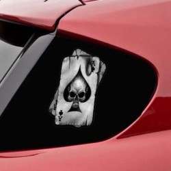 Reflective car / motorcycle sticker - skull / Aces cardsStickers