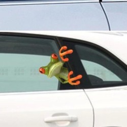 PegatinasEtiqueta engomada de la ventana del coche - rana que mira a escondidas - impermeable