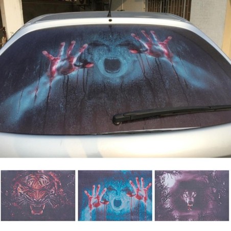 PegatinasEtiqueta engomada del parabrisas trasero del automóvil - impermeable - parasol - diseño de terror