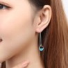 Elegant earrings with long chain / round pendant - 925 sterling silverEarrings