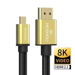 CablesCable micro HDMI a HDMI - 2.1 3D 8K 1080P - alta velocidad - para cámaras GoPro Hero 7 6 5 / Sony A6000 / Nikon / Canon