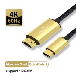 CablesCable USB C HDMI Tipo-C a HDMI - Thunderbolt 3 - convertidor - adaptador - 4K 60Hz - para MacBook / Huawei Mate 30 40 Pro