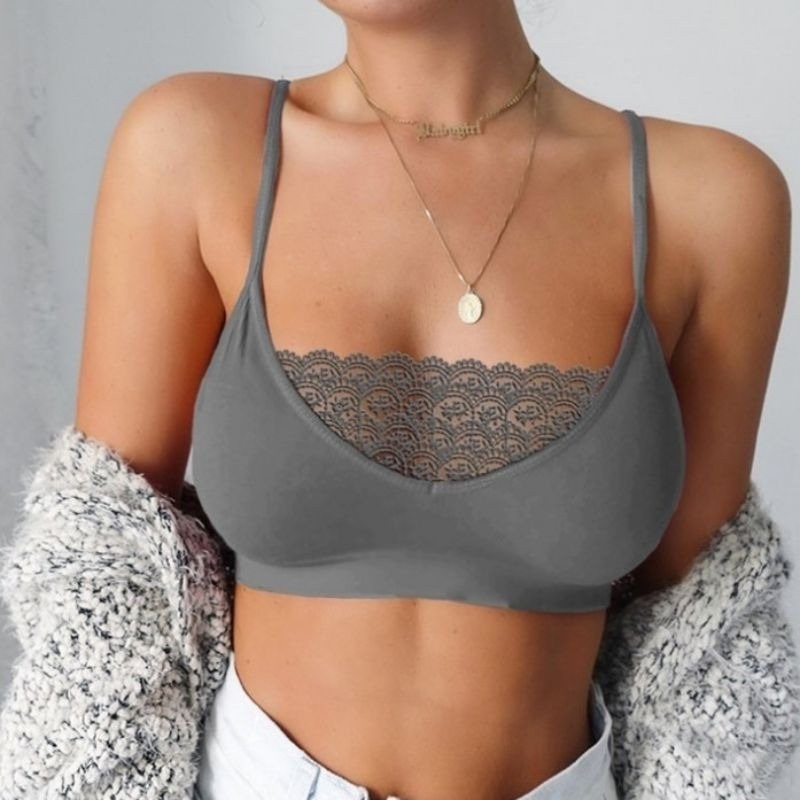 Sexy wireless bra - short top - with laceLingerie