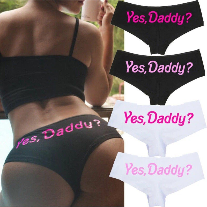 LenceríaSexy bragas divertidas - bragas de algodón - Letras "Yes Daddy"