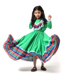DisfracesBaile tradicional mexicano princesa - disfraz - vestido para niñas -festivales / Halloween / fiesta de cumpleaños