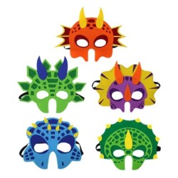 MáscaraDivertidas máscaras con forma de animales - dinosaurio - para niños - Halloween / fiesta - 5 piezas