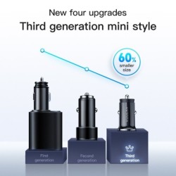 Accesorios de interiorMini - cargador de coche dual USB - carga rápida - tipo-C - 48W - QC3.0 PD3.0