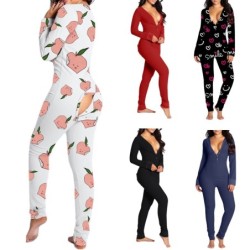 Long sleeping jumpsuit - sexy pyjama - with openable butt flapLingerie