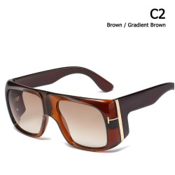 Gafas de solGafas de sol grandes de moda - con tinte - con adorno de metal dorado - unisex