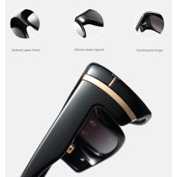Gafas de solGafas de sol grandes de moda - con tinte - con adorno de metal dorado - unisex