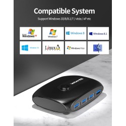 HDMI SwitchersConmutador KVM - USB 2.0 / 3.0 - para Windows 10 / PC / teclado / mouse / impresora - compartir / emparejar