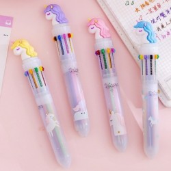 Bolígrafos & lápices?Bolígrafo de gel multicolor - con flamenco - 10 colores de tinta