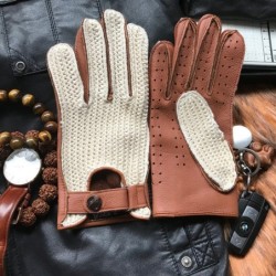 GuantesGuantes de conducción cortos - piel de cabra / de punto - unisex