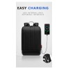 MochilasElegante mochila para portátil - extrafina - resistente al agua - con puerto de carga USB