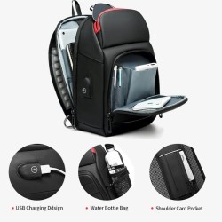 MochilasBandolera multifunción - Mochila para portátil de 9,7" - con puerto de carga USB - resistente al agua