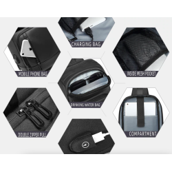 MochilasBolso de hombro de moda para computadora portátil - mochila con puerto de carga USB - resistente al agua