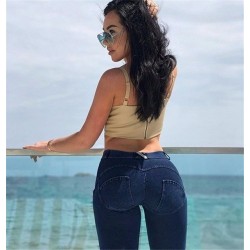 Moda femeninaSexy jeans - skinny pants - con cintura baja / push up