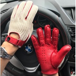 GuantesGuantes de conducción cortos - piel de cabra / de punto - unisex