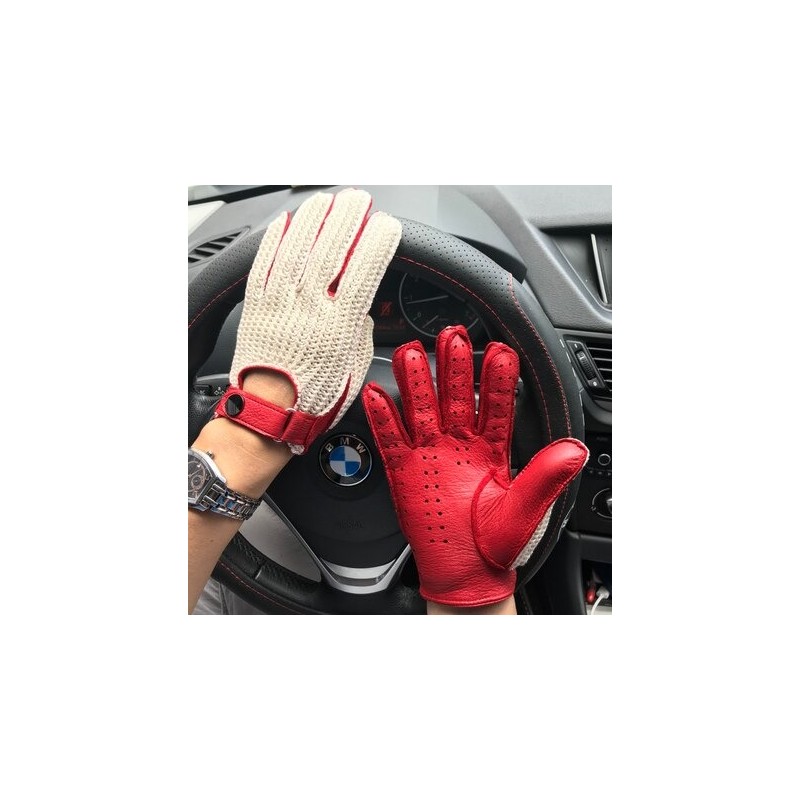 GuantesGuantes de conducción cortos - piel de cabra / de punto - unisex