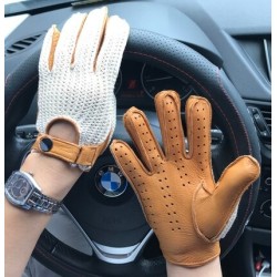 GuantesGuantes de conducción cortos - piel de cabra / de punto - unisex