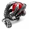 Punk style - dragon claws with red bead - stainless steel necklaceNecklaces