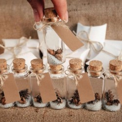 Mini glass bottles with cork - hanging weddings decoration - 25mlWedding