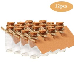 BodaMini botellas de cristal con corcho - decoracion bodas colgantes - 25ml