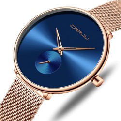 RelojesCRRJU - reloj de lujo de moda - con brazalete de malla - resistente al agua