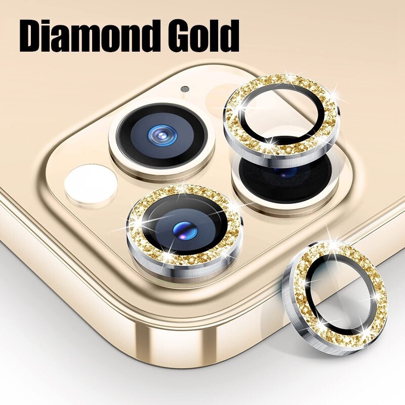 ProteccionProtector de lente de cámara Diamond - anillo de metal brillante - para iPhone