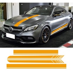 PegatinasRayas laterales/superiores/techo-pegatinas para coche-para Mercedes Benz Coupe de 2 puertas/sedán de 4 puertas