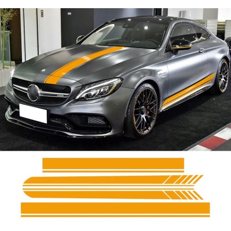 PegatinasRayas laterales/superiores/techo-pegatinas para coche-para Mercedes Benz Coupe de 2 puertas/sedán de 4 puertas