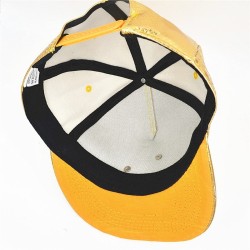 Baseball cap - leather snapback - with metal leaf - hip hop styleHats & Caps