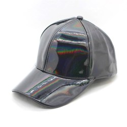 Rainbow baseball cap - patent leather - hip-hop styleHats & Caps