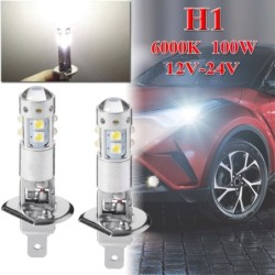 Car headlight bulb - H1 - 6000K - 80W - COB LED - 2 pieces