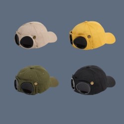 Sombreros & gorrasGorra de béisbol de algodón - con gafas - ajustable - unisex - estilo piloto
