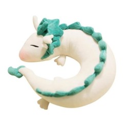 Animales de pelucheCojín en forma de dragón blanco/verde - peluche