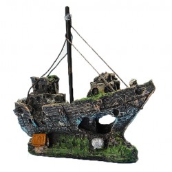 AcuarioBarco de pesca de resina - barco hundido - decoración de acuarios