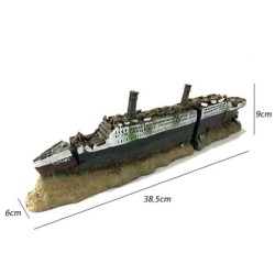 AcuarioMaqueta Titanic en resina - decoración acuario