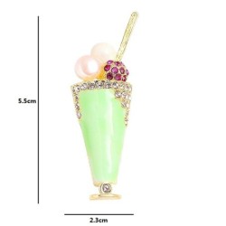 BrochesBroche en forma de helado - con perlas / cristales