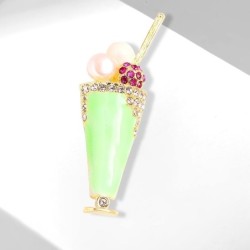 BrochesBroche en forma de helado - con perlas / cristales