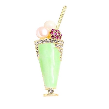 BrochesBroche en forma de helado - con perlas / cristales