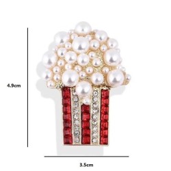BrochesBroche de perlas en forma de palomitas de maíz - con pedrería