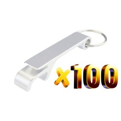 BarAbridor de latas/botellas de aluminio - con llavero - grabado personalizado gratis - 100 piezas