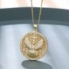 Vintage stainless steel necklace - Eagle / Cross / God guardian pendant - gold platedNecklaces